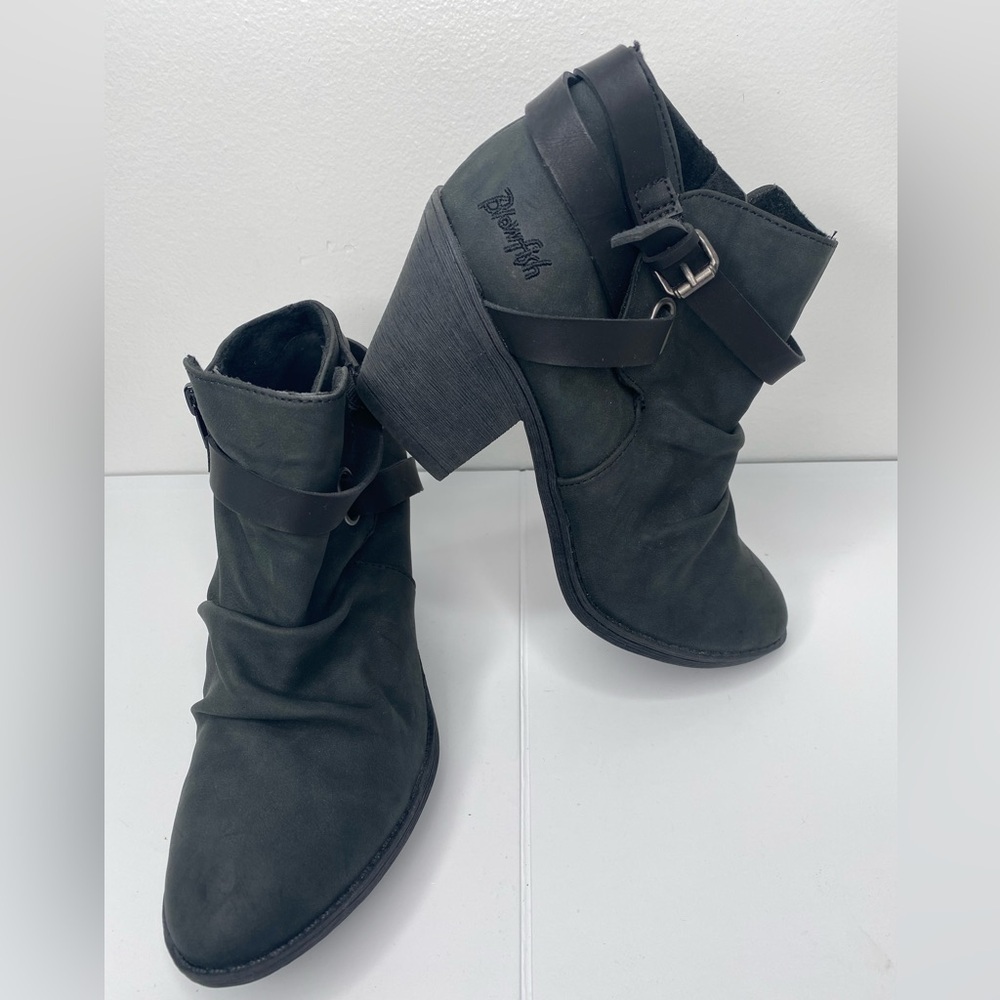 Blowfish NWT No Box Black Heeled Boots with Chunky Heel